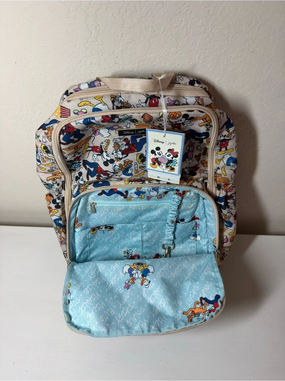 NWT Ju-Ju-Be x Disney BRB Backpack Set Sensational Snacks Changing Pad & PaciPod